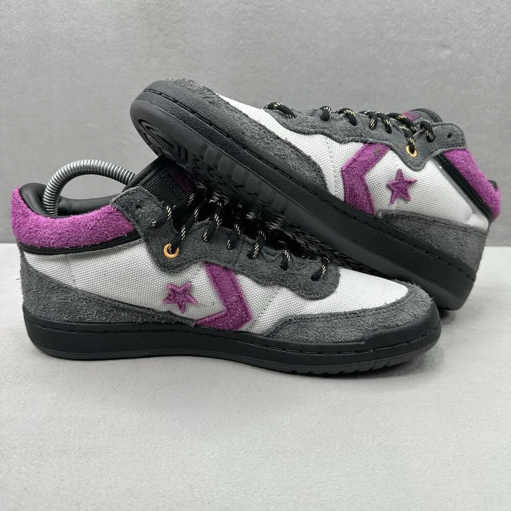Converse‎ Fastbreak Mid Womens Sz 8.5 Skate Shoes Dark Matter Cordura Suede Grey